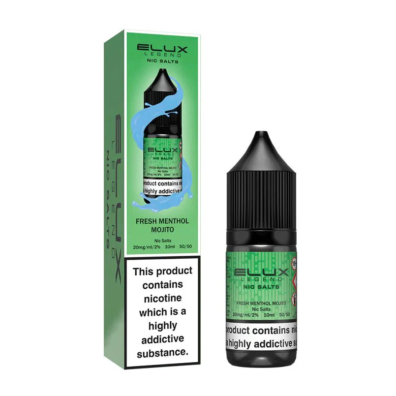 Elux Legend Nic Salts 10ml nicotine Fresh Menhtol Mojito flavoured