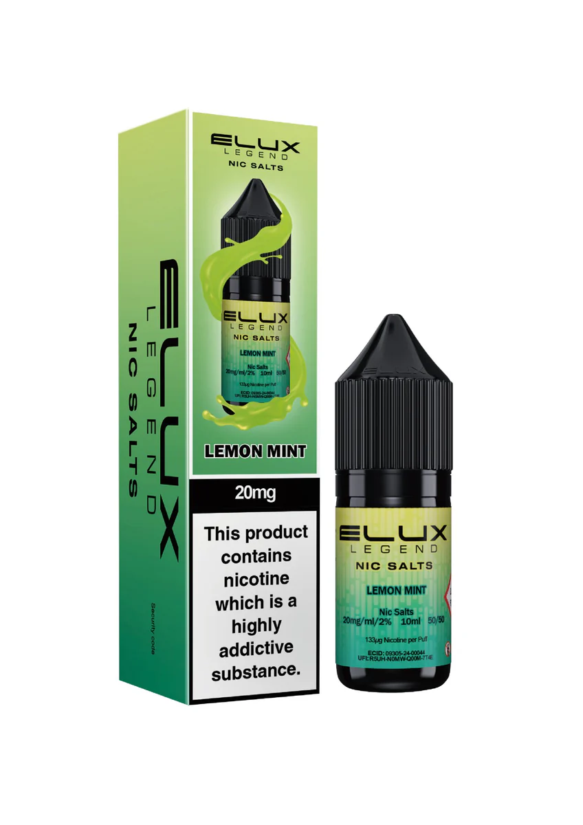 Elux Legend Nic Salts 10ml nicotine Lemon Mint flavoured