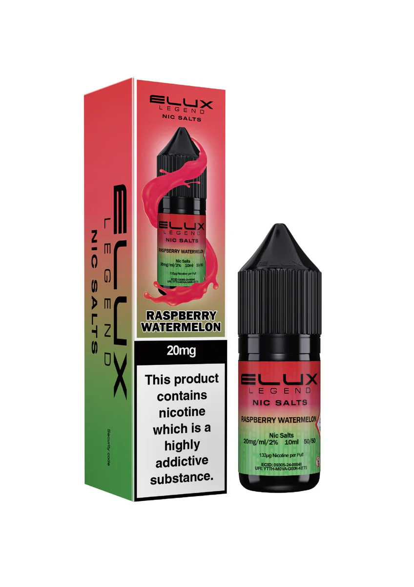 Elux Legend Nic Salts 10ml nicotine Raspberry Watermelon flavoured